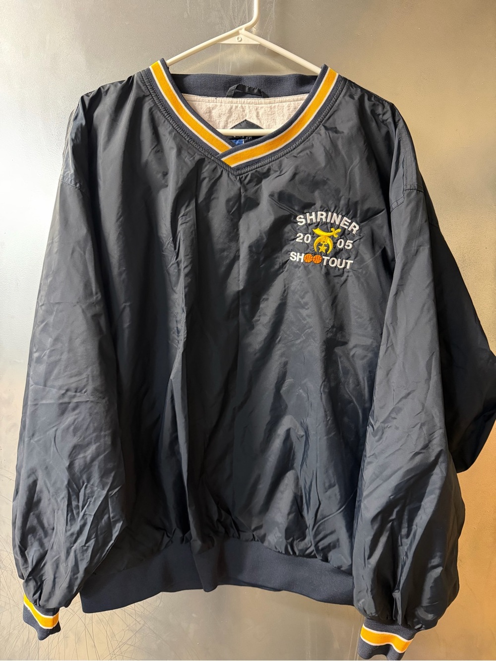 Port and Company Navy Windbreaker with Yellow & White Trim
